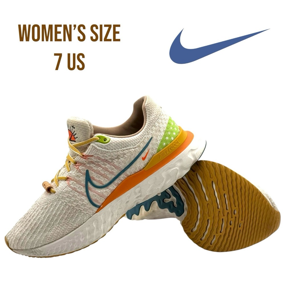 Nike React Infinity‎ Run Flyknit 3 Sail Hot Curry Women's Size 7 Running Shoes